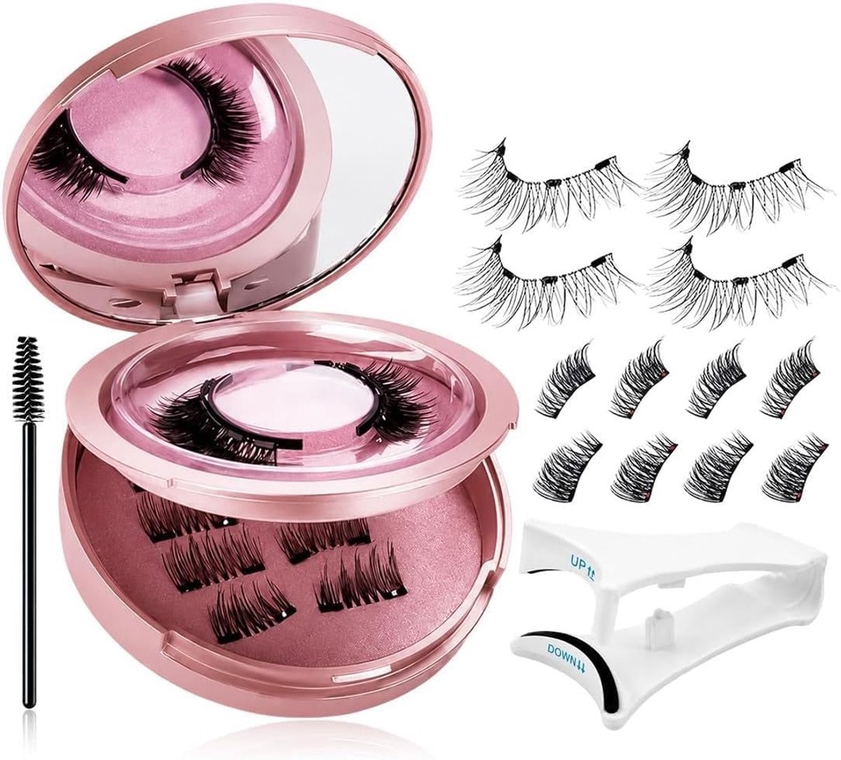 Kunstwimpers – Magnetic Lashes set met applicator, magnetische wimpers in natuurlijke 3/4-look, herbruikbare wimpers - ShopVlot