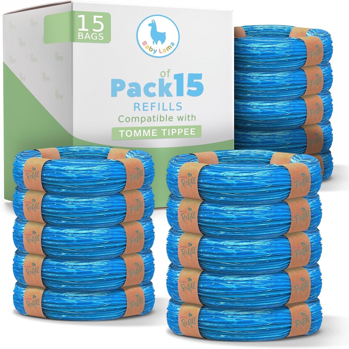 Nappy bags voor Tommee Tippee - zachte geur - 15 stuks - ideaal voor onderweg