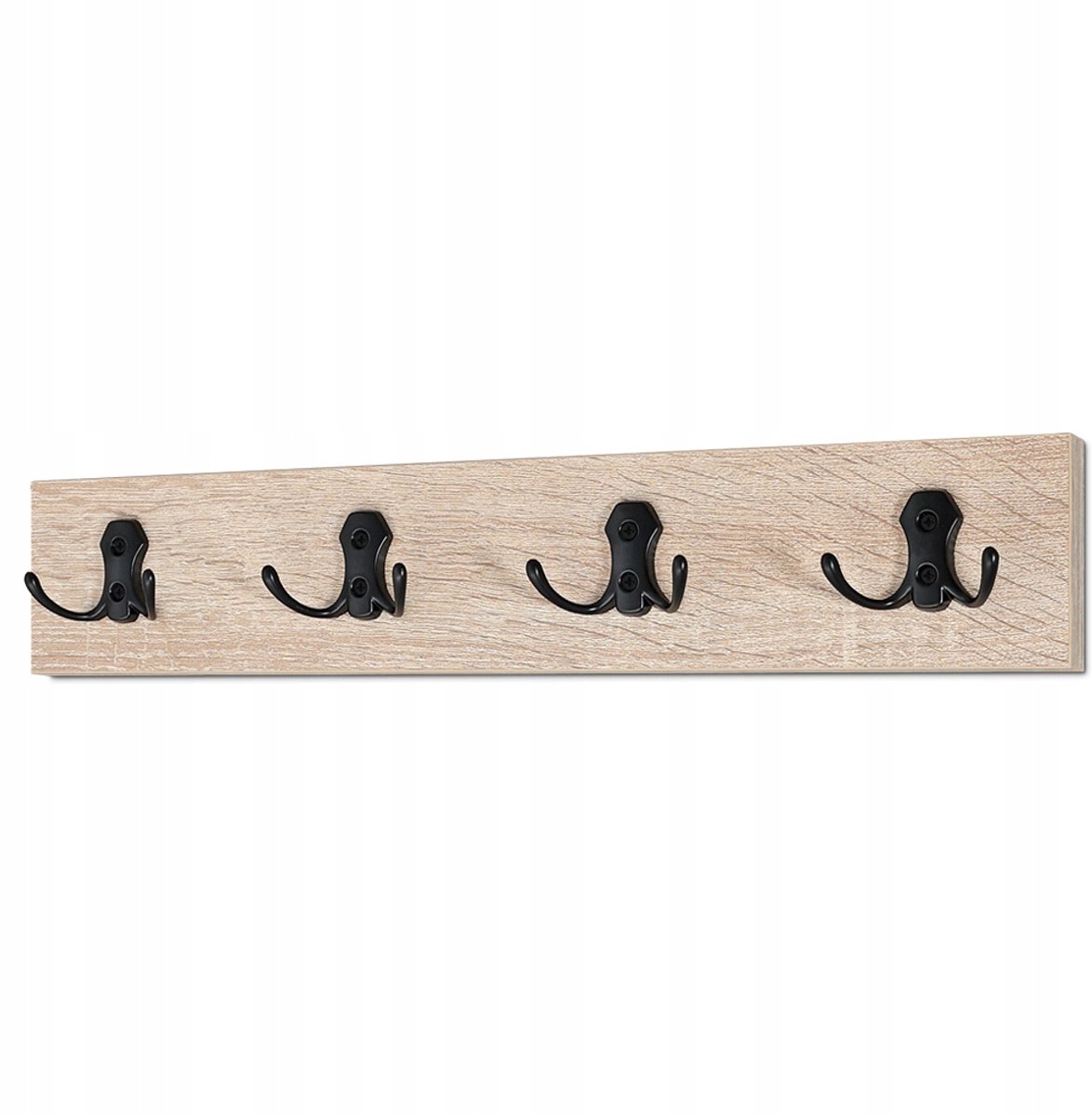 Wandkapstok met 4 Haken - Dressoir Houtkleur