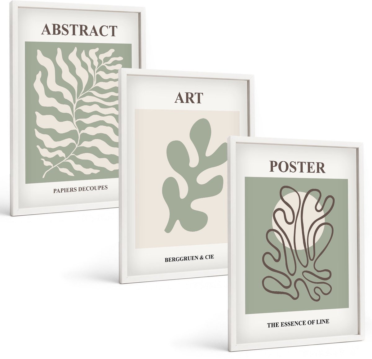 Tulup 3-Delige Schilderij Set - Posters met bloemenpatronen van Henri Matisse - 40x60 - Stijlvolle Wanddecoratie - Interieur