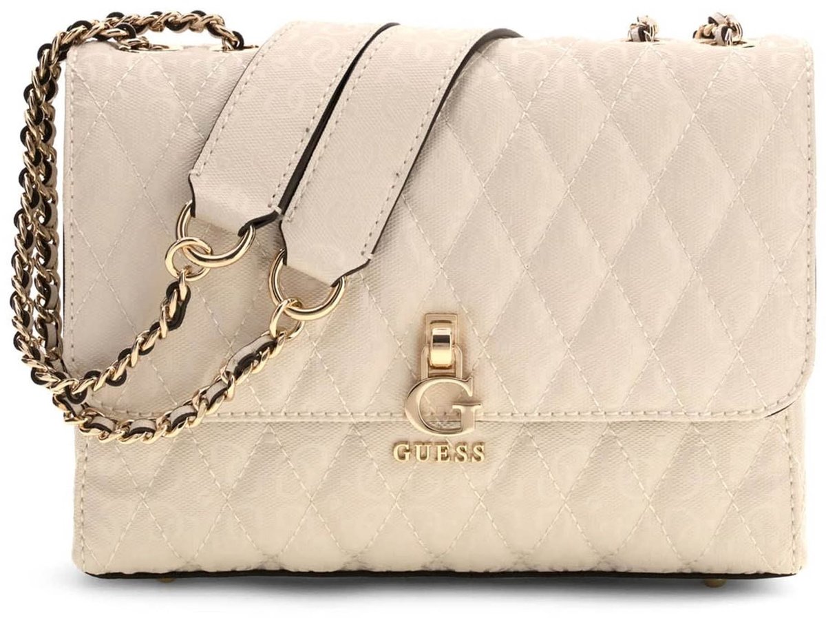 GUESS schoudertas Tamara Convertible Crossbody Flap Bone crème