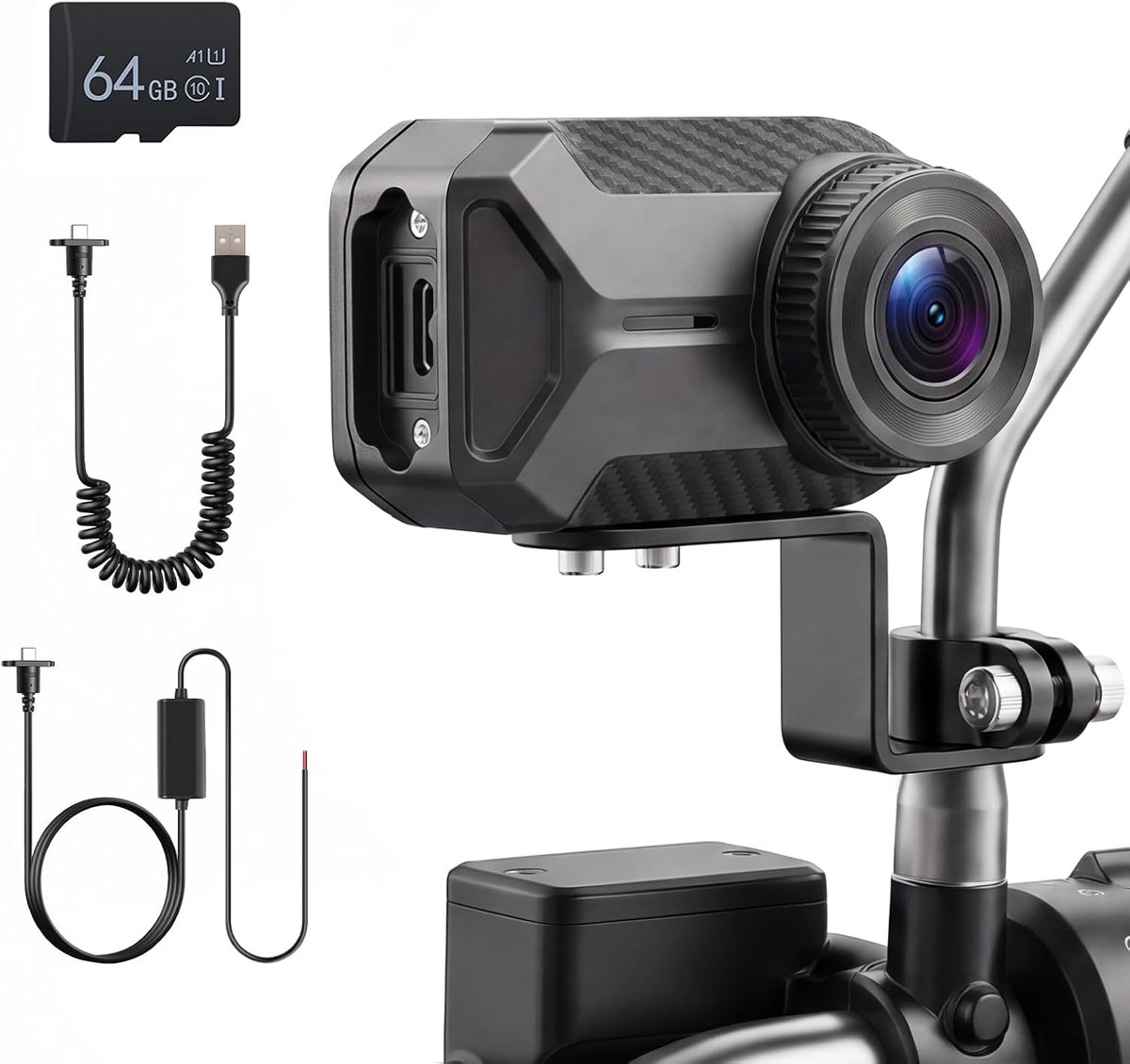 Motorcycle dashcam 1080P Full HD - compact - IP66 waterproof - WiFi verbinding - zonder boren