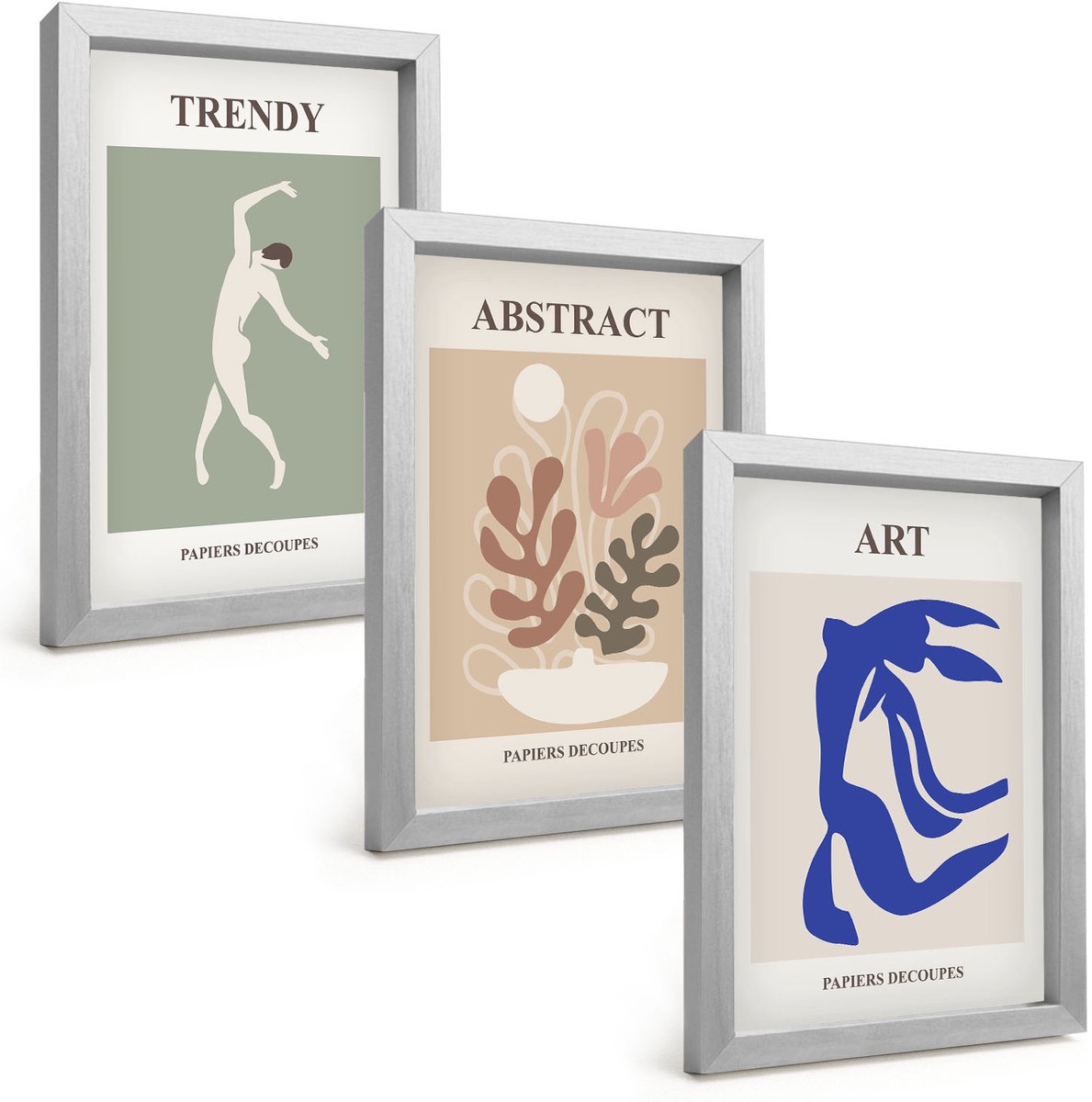 Tulup 4-Delige Schilderij Set - Stijlvolle figuren en plantenposters van Henri Matisse - 20 x 30 cm - Muurdecoratie - Decoratieve Schilderijen - Wohnzimmer - Interieur Decoratie