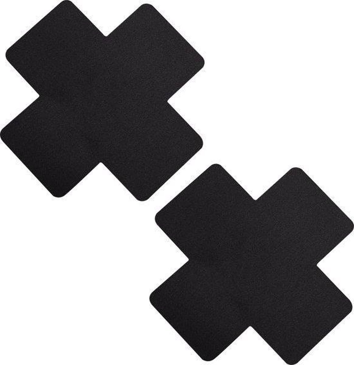 ***Foxy Nipple Stickers Cross - Nipple Stickers Cross – Black – Adhesive – Nipple Covers - ShopVlot