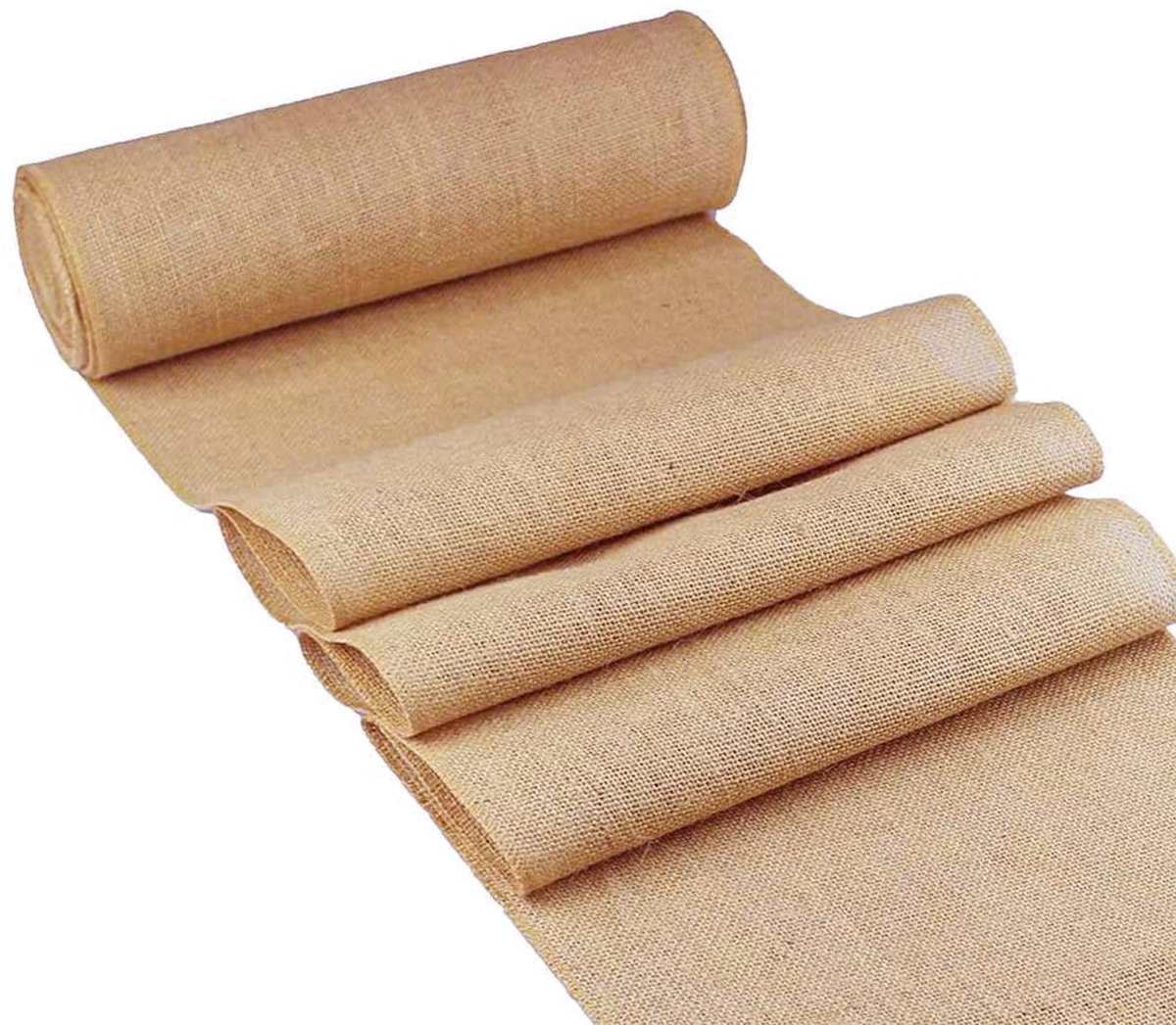 Famanu – Jute tafelloper, jute lint van 15 m x 30 cm, perfect voor tafeldecoratie bij bruiloften en tuinfeesten