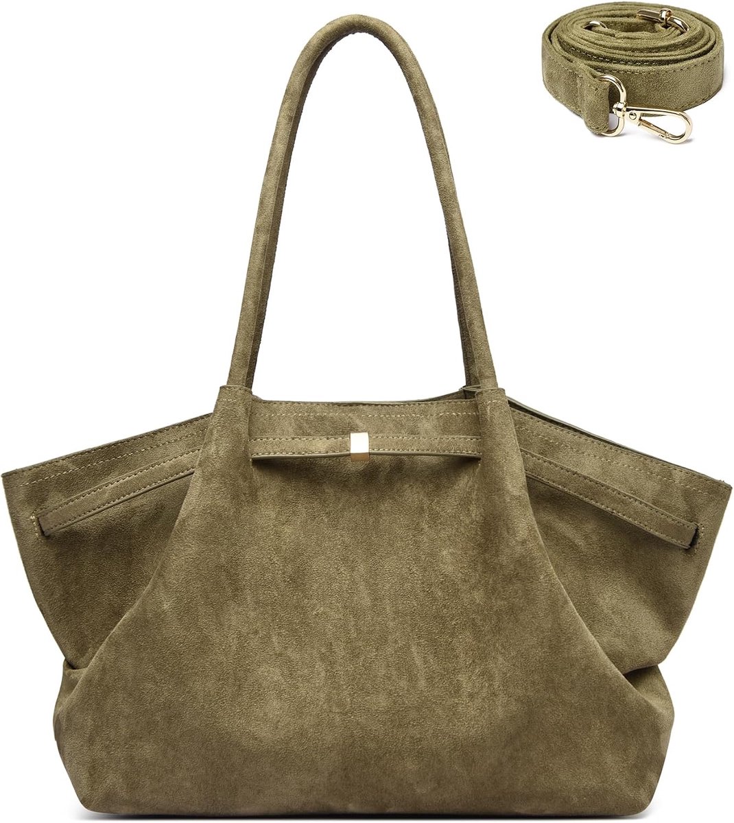 Makukke Large Women's Faux Suede Bag – 3-in-1 Shoulder Bag & Oboe Bag – Elegant Tote Bag For University, Office and - ShopVlot