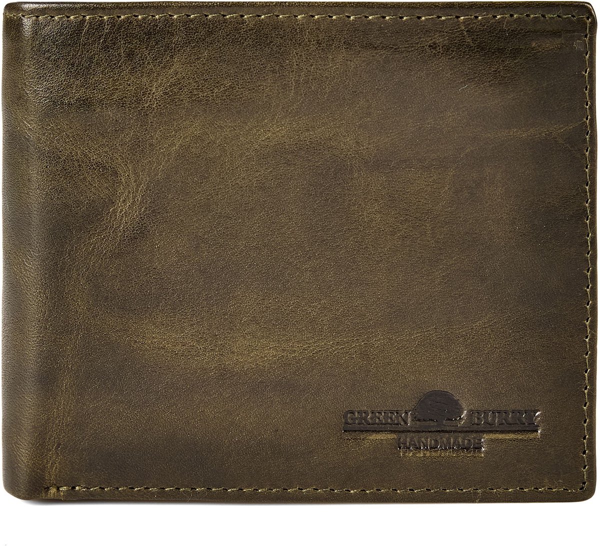 Greenburry Newport Portemonnee RFID-bescherming Leer 11 cm - Jongens - Horizontaal - british green