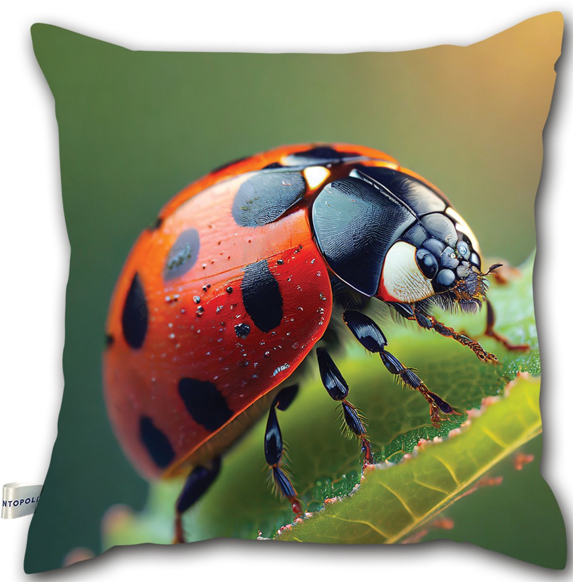 Decoratieve Kussen 40x40cm - Vrolijke Lieveheersbeestje Print