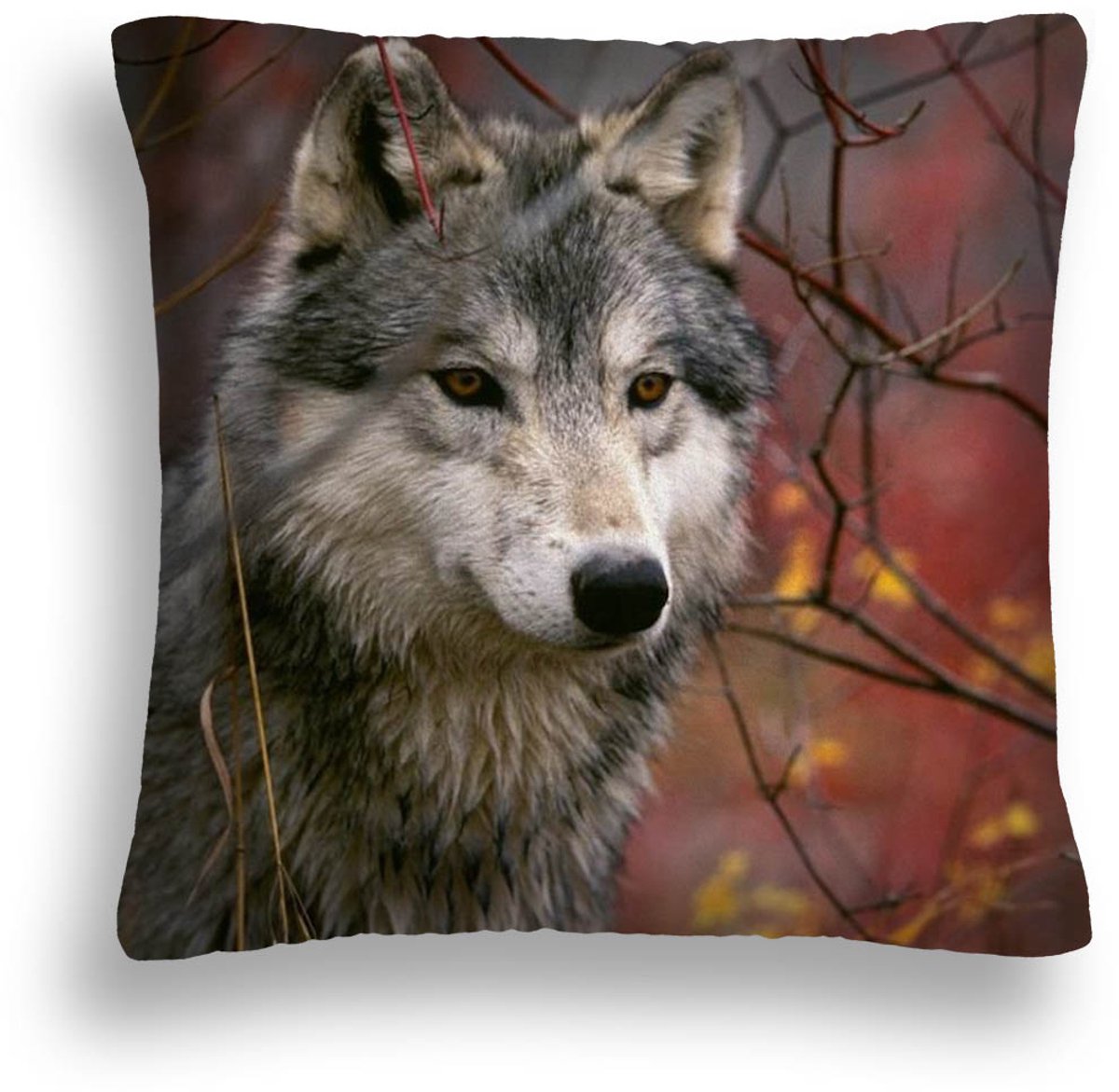 Decoratieve kussen met wolvenmotief 50x50 cm