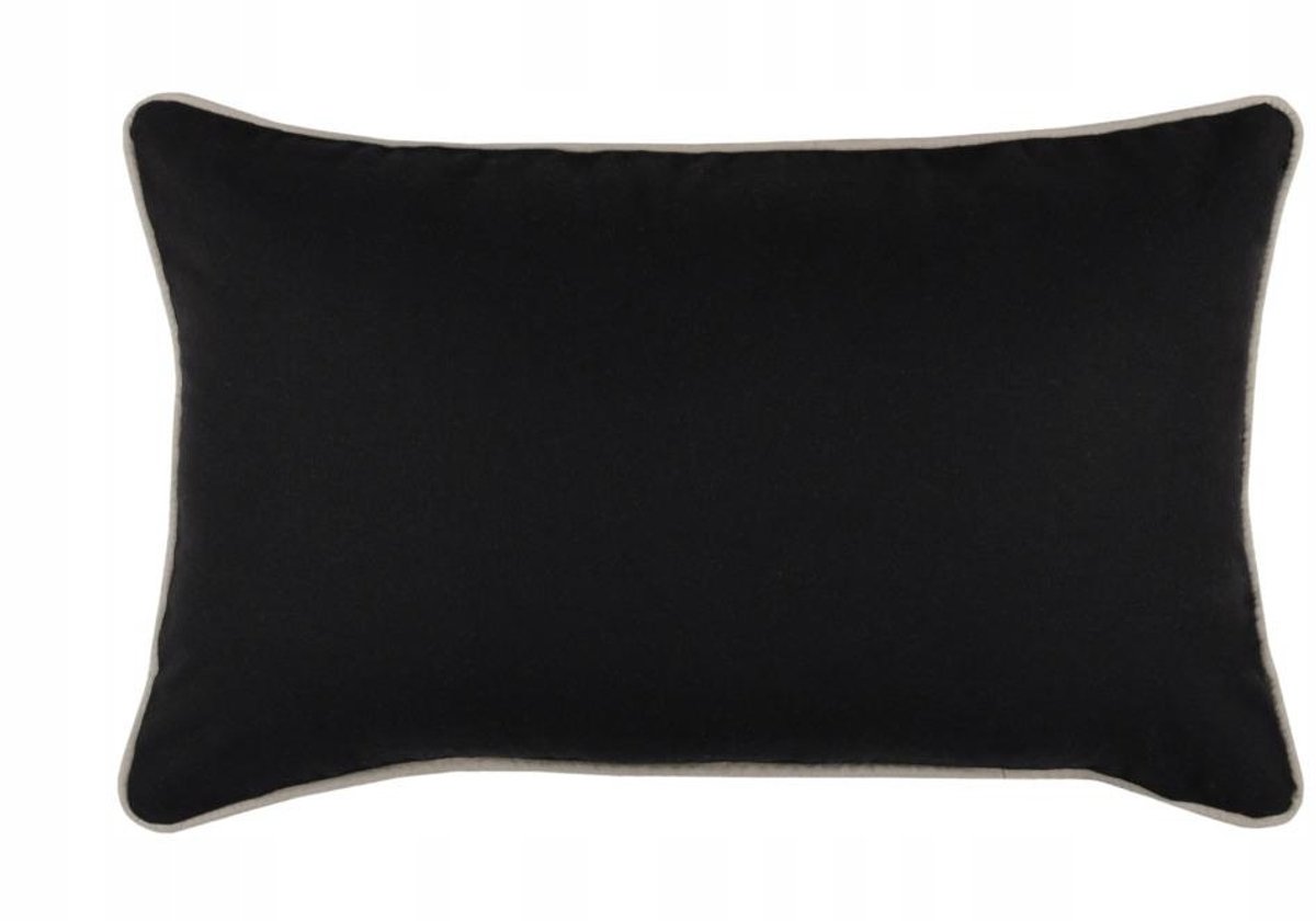 Decoratieve Duo Kussen 30x50 cm Zwart met Beige Rand