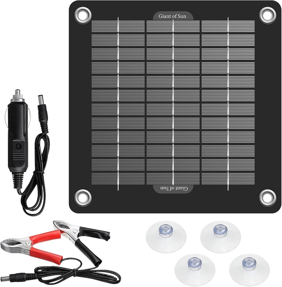 Solar auto accu oplader 12 V 10 W - draagbaar zonnepaneel - milieuvriendelijk - ideale noodstroomvoorziening - ShopVlot