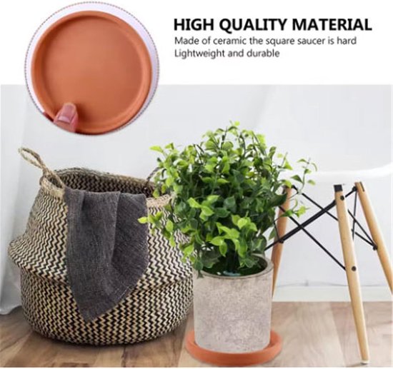 Schotels 5 stuks terracotta bloempotschalen, ronde schotels for plantenafvoer(Groot) — afbeelding 5