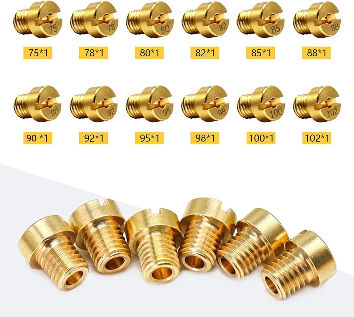 Sproeiers M5, 5 mm carburateur, hoofdsproeierset, Dellorto sproeierset M5 voor scooter, motorfiets, schakelbromfiets, 75-102