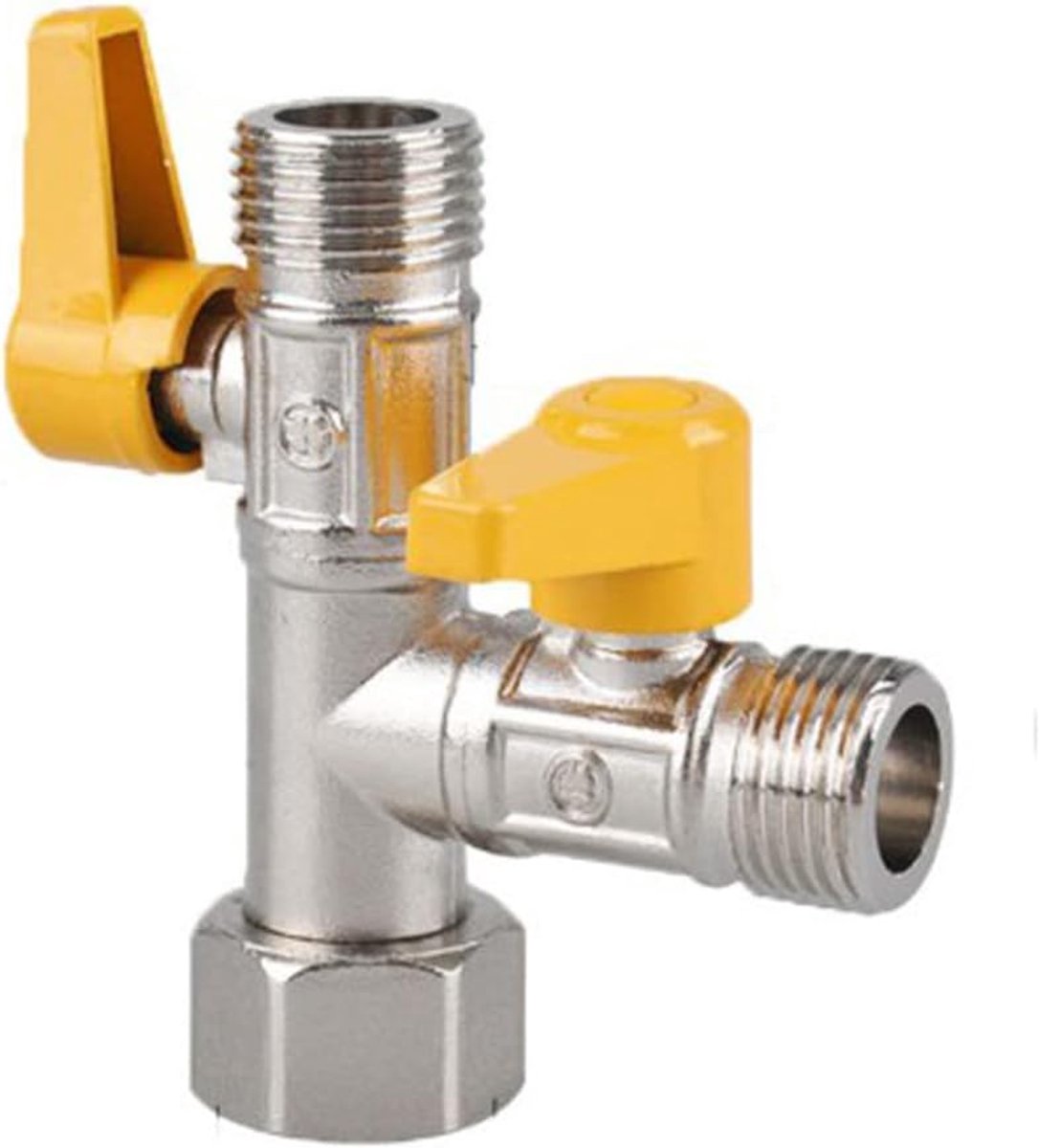 2-weg messing gaskogelkraan, T-klep, 1/2" tweeweg messing gaskogelkraan voor thuis- of industrieel gebruik