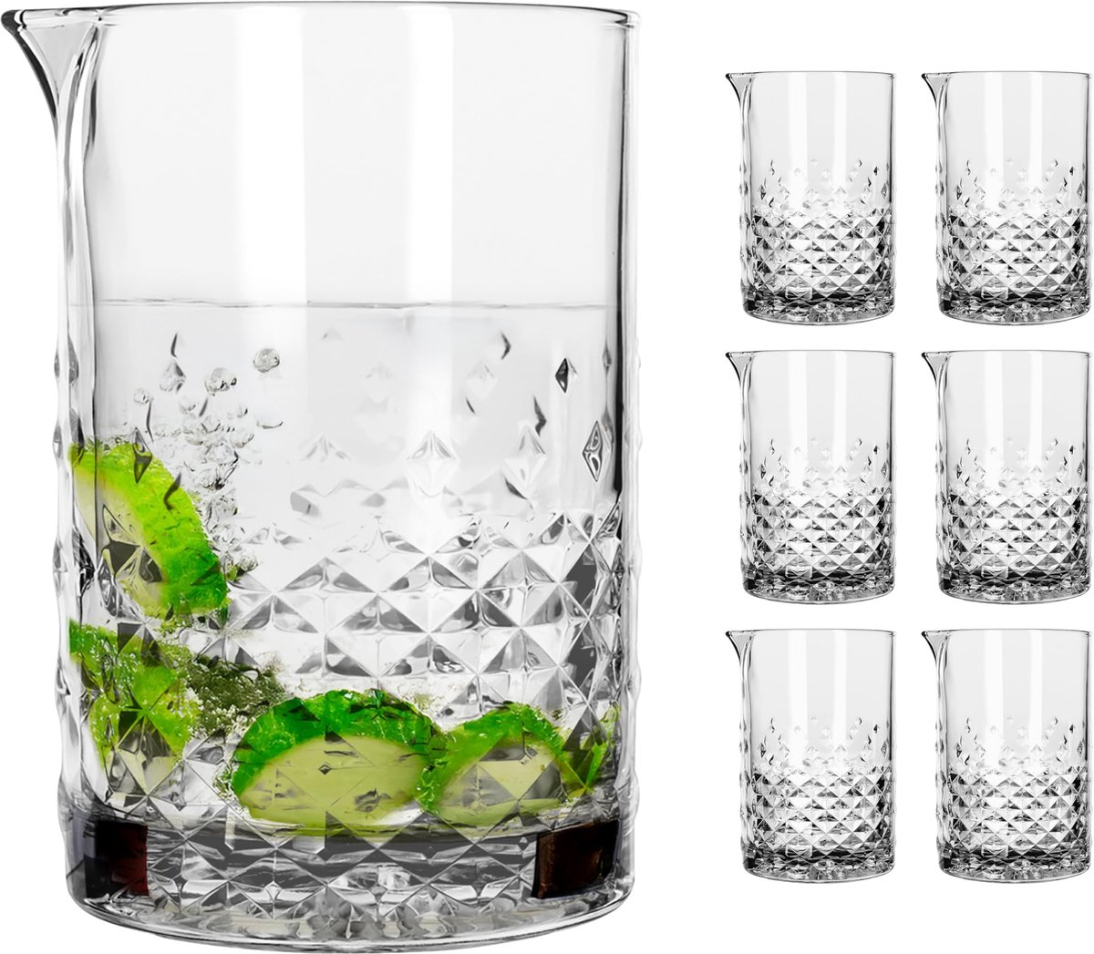 Libbey Ocular Roerglas - Mixglas Set - Transparant Geperst Glas - 747 ml - 6 Stuks