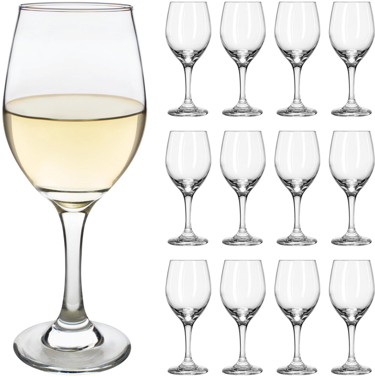 Libbey Teardrop Wijnglazen - Wijnglazen Set - Transparant Gehard Glas - 355 ml - 12 Stuks