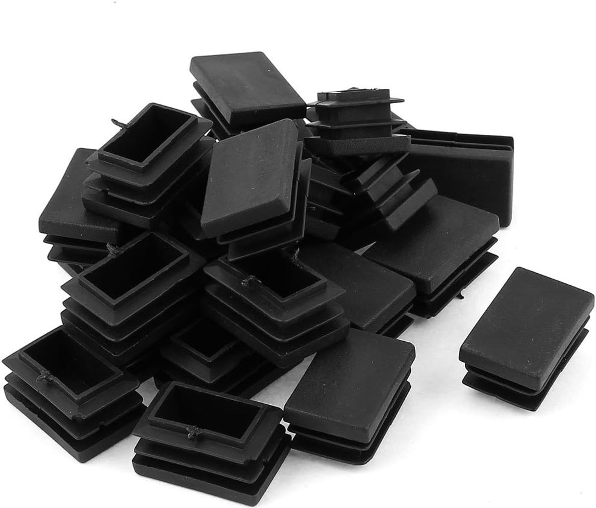sourcing map 24 stuks zwarte kunststof ponsen vierkante buis insert deksel 20 mm x 30 mm de DE de