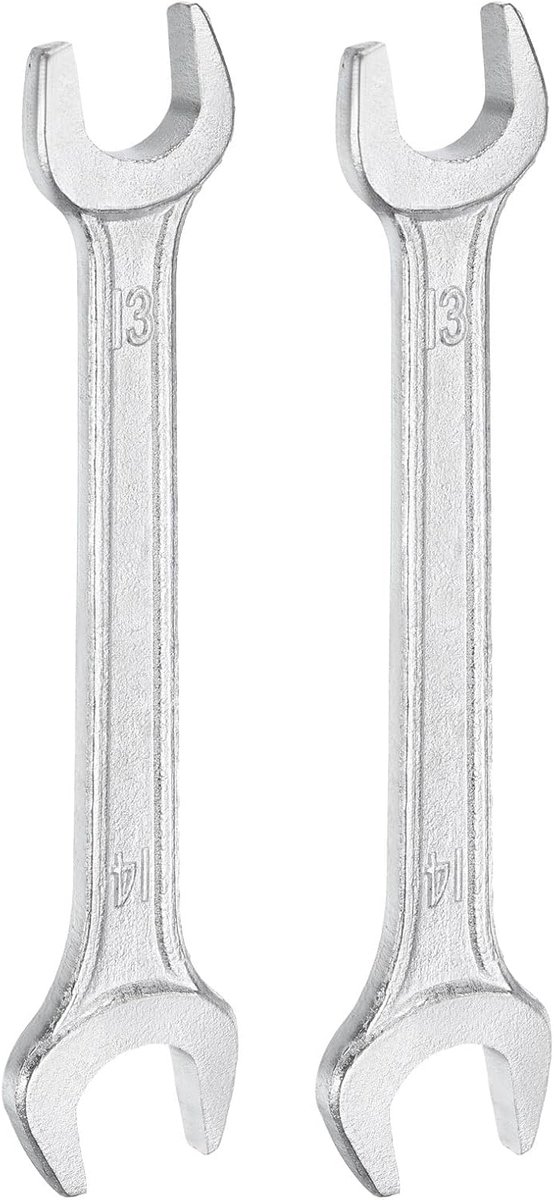 Steeksleutels, 13 mm x 14 mm, metrisch, 15 graden verplaatsingshoek, steeksleutelset, verzinkte moersleutel voor autoreparatie, meubelmontage