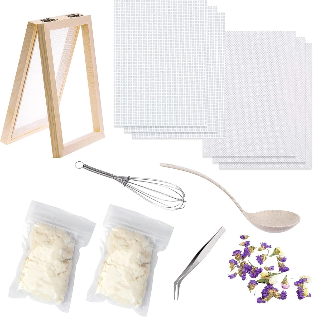Screenprintframe 12,5 x 18 cm - Houten set voor droogbloemen - Inclusief mesh en gereedschap - SnelShoppen