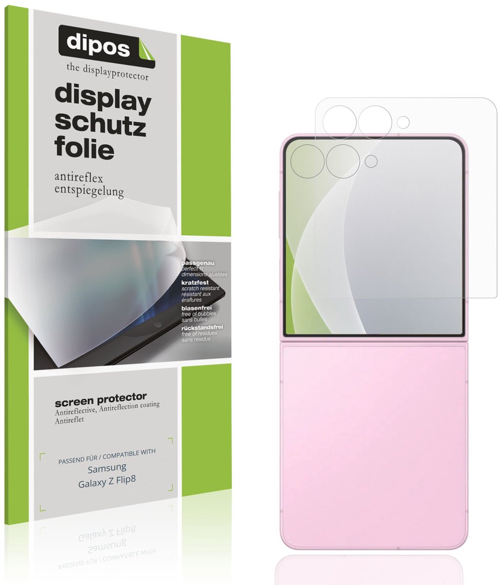dipos – 4x Matte Beschermfolie geschikt voor Samsung Galaxy Z Flip8 Buitenkant | Krasbestendige & antireflecterende Screenprotector Ultra-Thin