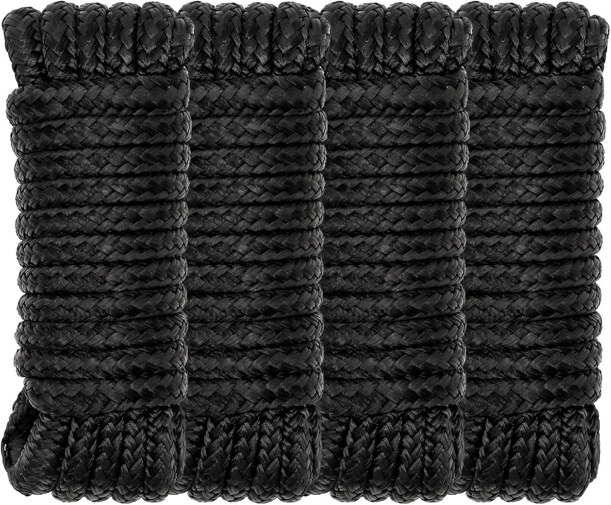 4 stuks 10 mm x 4,5 m dubbel gevlochten nylon aanslaglijnen boottouwen met oogje marine vastmakers met 12 inch voorgesplitst oog zeer sterk ankertouw voor ponton, speedboot, vissen