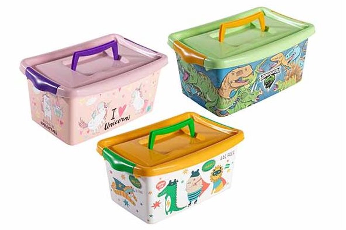 Sapporo Fantasy Animals Opbergbox 19,3x29xh13cm - 3ass