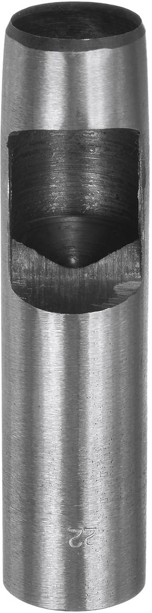 Gatenijzer voor leer, 22 mm, rond gat gereedschap voor riempons, koolstofstaal, enkele stans voor horlogebandjes, snijden van lederhandwerk, rubber, papier, kunstzacht materiaal