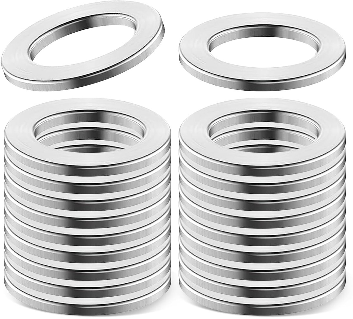 Ringen 12 mm x 18 mm x 2 mm, 20 stuks sluitringen voor metalen scharnieren, platte palmring (M12)