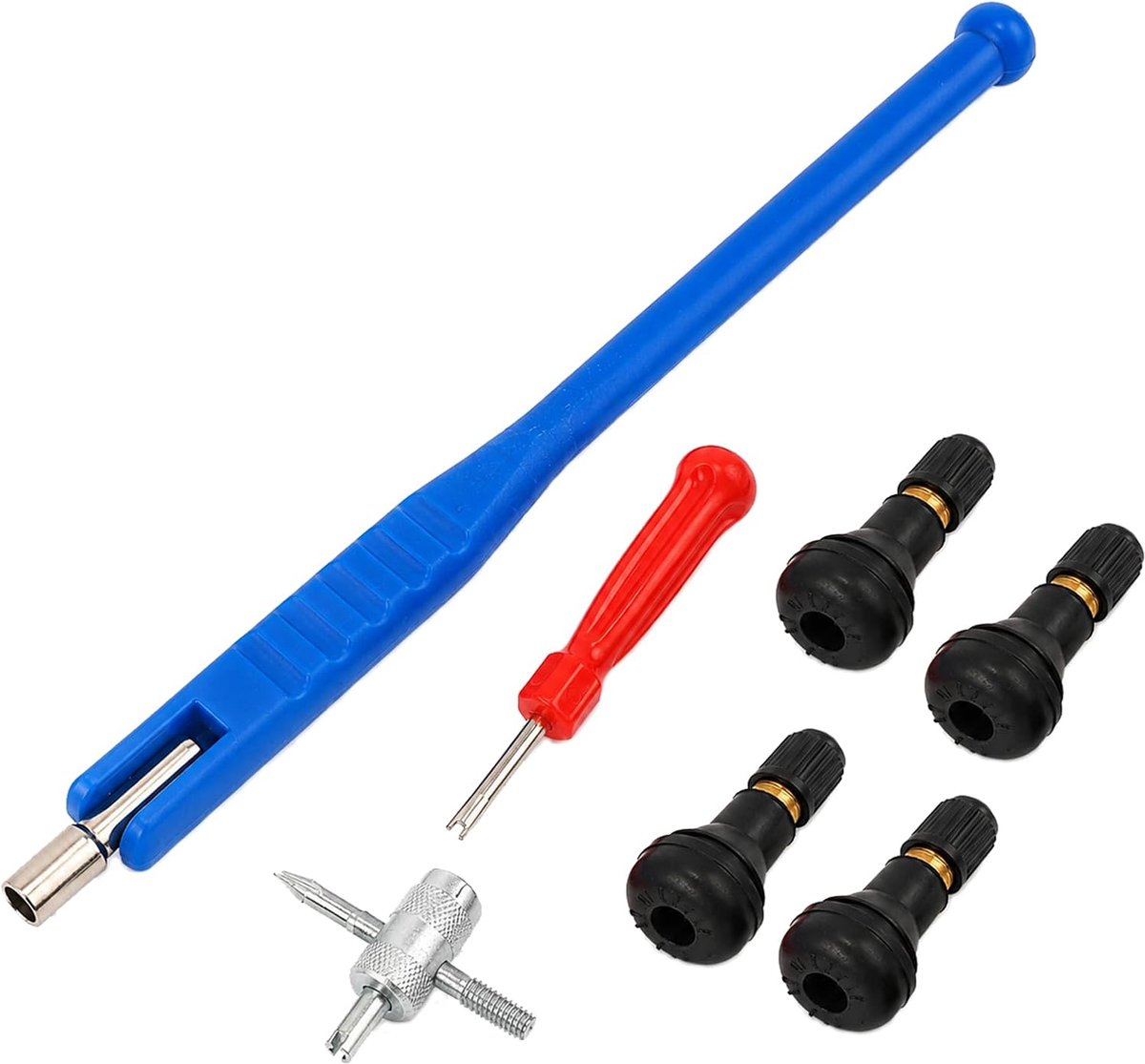 7 stuks bandenventielverwijderaar, gereedschap, bandenventiel, 4 stuks, tubeless ventiel, voor auto, vrachtwagen, motorfiets, fiets, snelle montage en onderhoud van de banden
