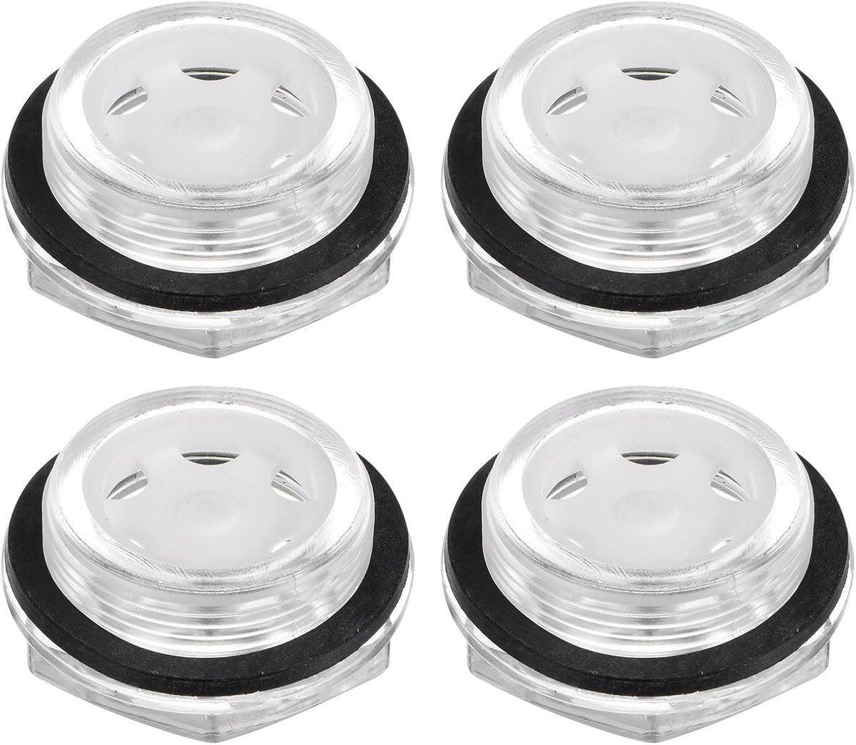 4 stuks glazen oliecontrolelampjes, luchtcompressor, M33 x 1,5 mm, vloeistofniveau-indicator, mannelijke olie-indicator, zeskantige kop, kunststof O-ring voor armaturen, compressorlucht,