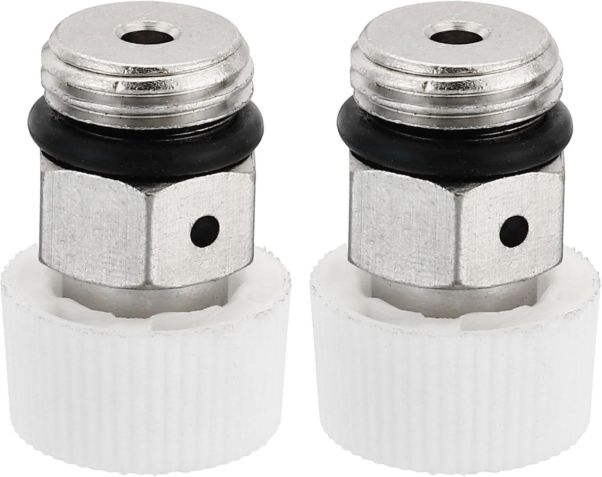 1/4 inch BSP mannelijke handmatige schroefdraad, radiator-ontluchtingsventielen, 2 stuks vernikkelde messing stekker, ventielstekker, geen sleutel voor radiator, radiatoren, zilverwit