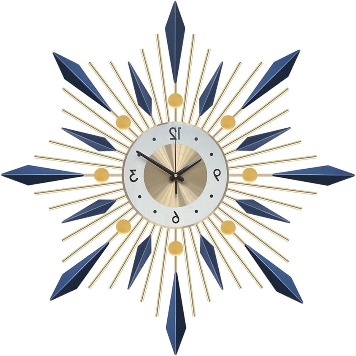 Decoratieve Wandklok - Stille Klok - Tijd Weergeven - Geruisloze Beweging - 60 cm Diameter - Metaal