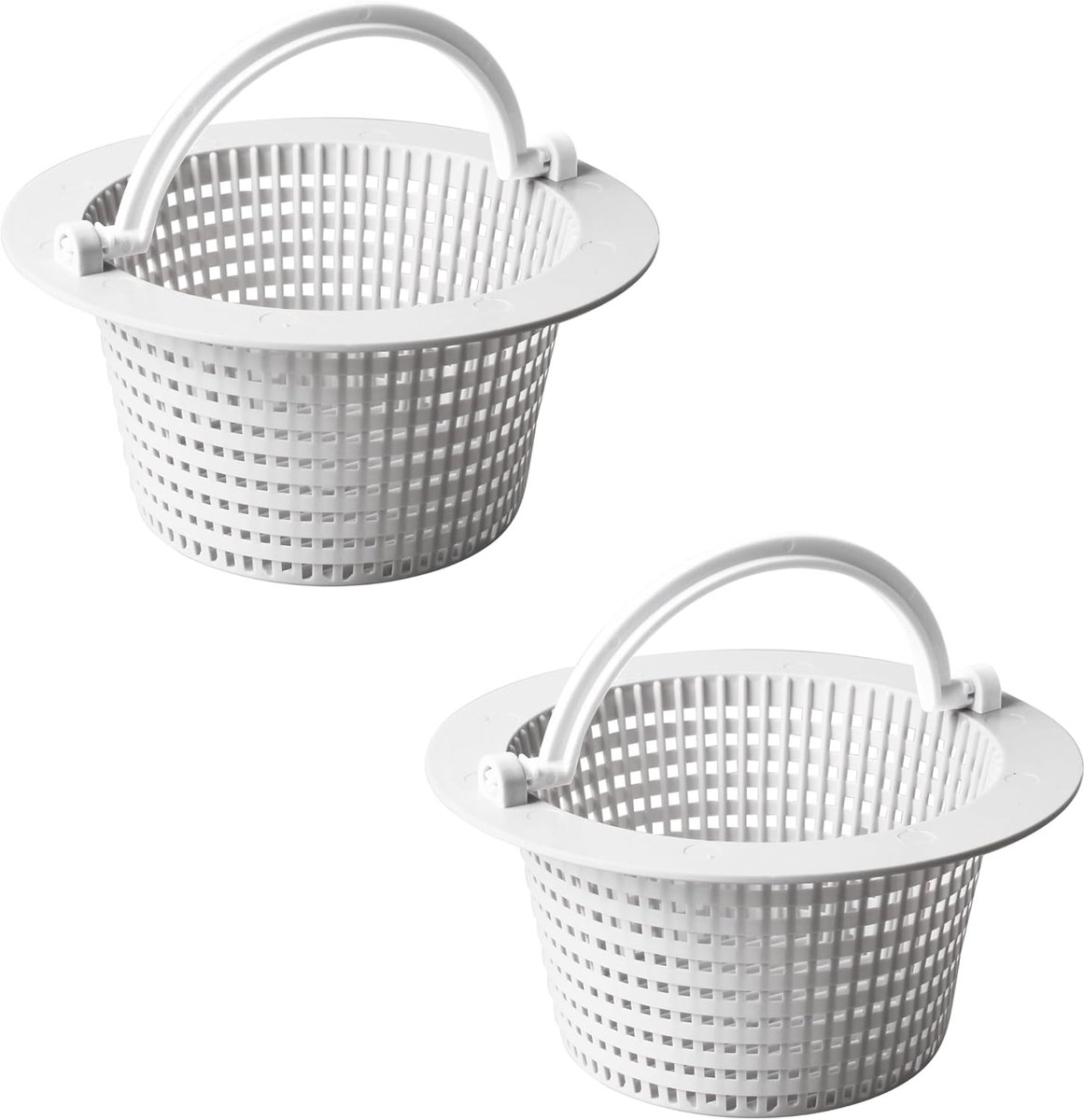 Skimmer Mandjes – Set van 2 – 16 cm – Wit – Voor Bovenbodemzwembaden – Met Handgreep