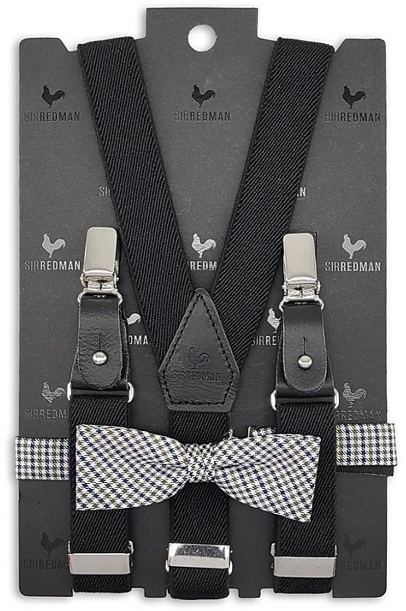 Sir Redman - Bretels met strik - kids bretels combi pack Betty Oxfordham - blauw / bruin / wit / zwart