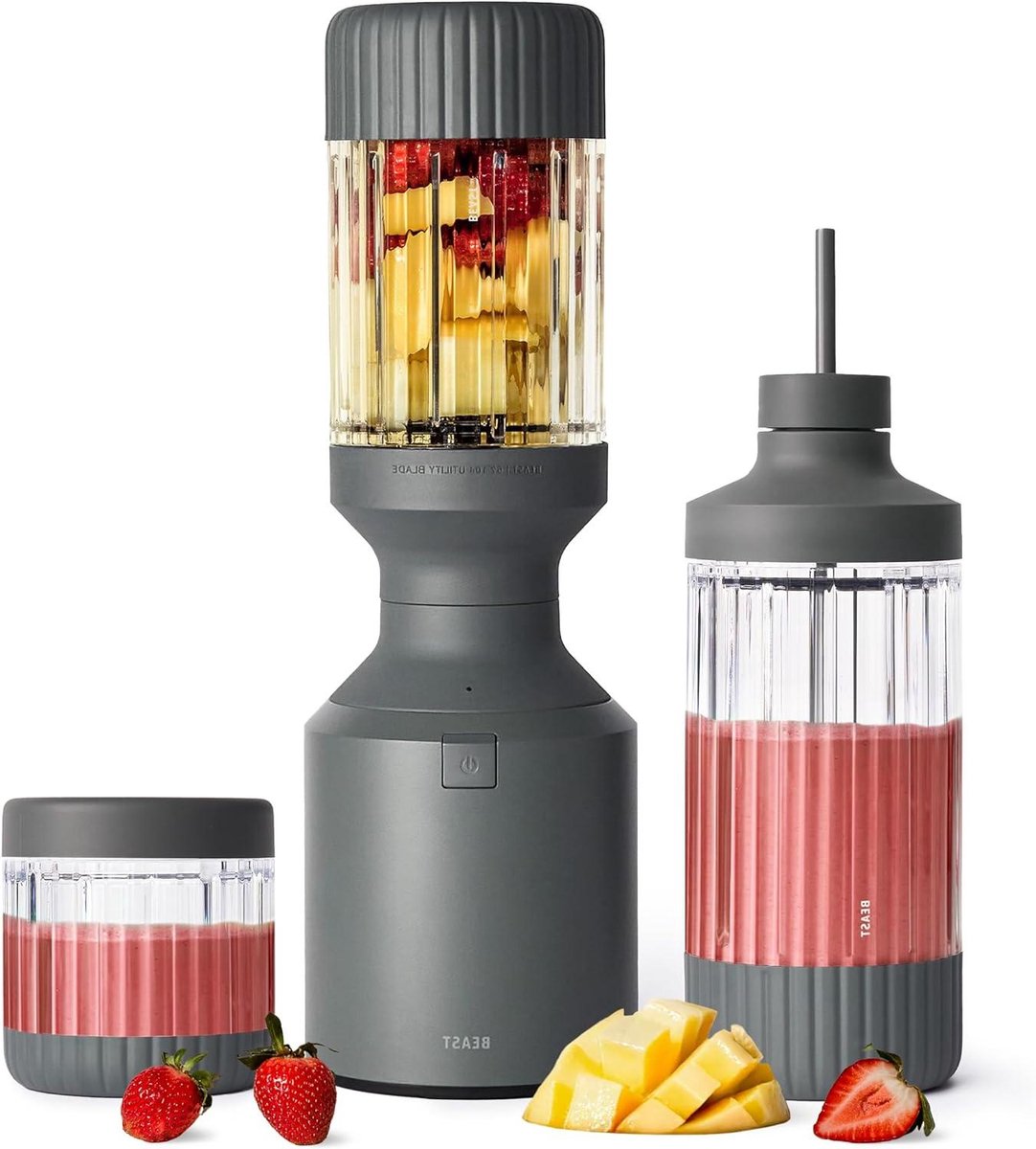 Krachtige Blender - Smoothie Maker - Gezonde Drankjes Maken - 1200W Motor - 1200 ml - Donkergrijs