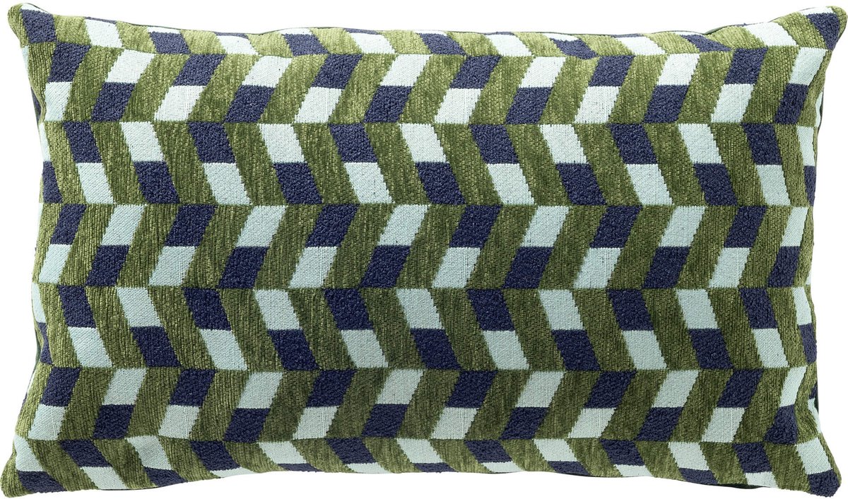 Dutch Decor SIMSON - kussenhoes 30x50 cm - visgraatpatroon - Twist of Lime - groen, blauw - met rits - zonder binnenkussen