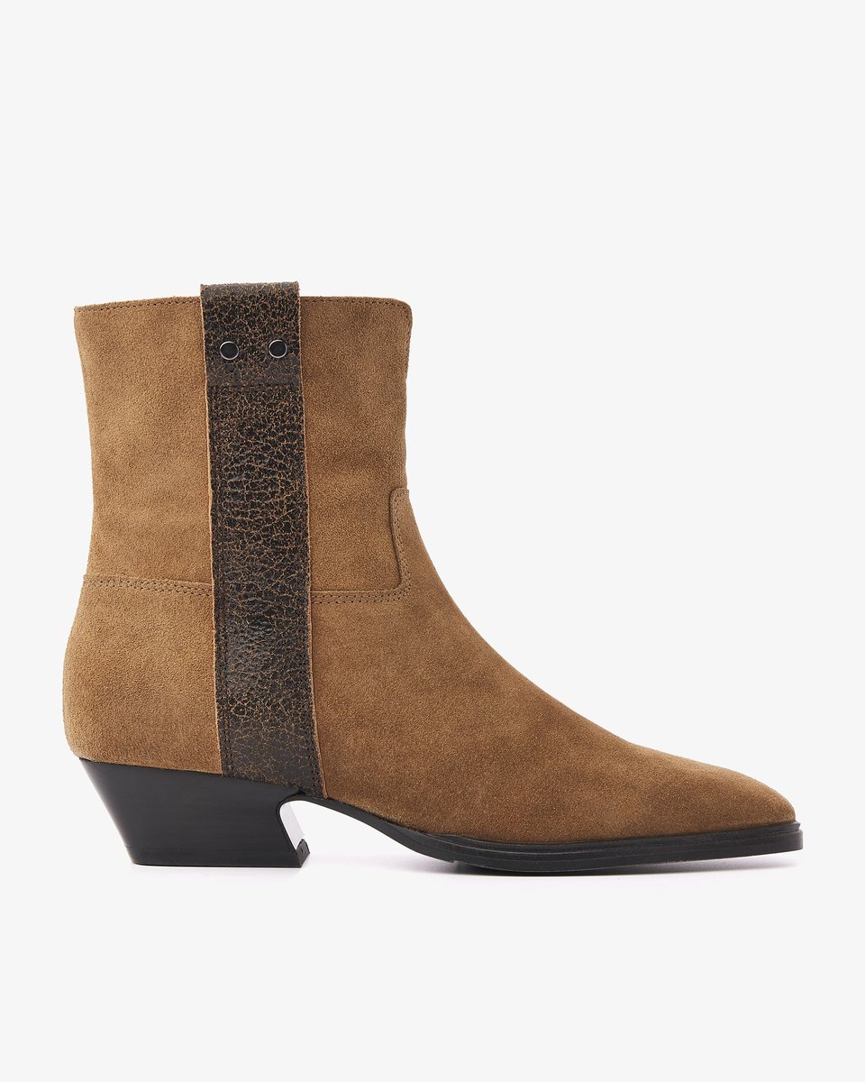 VIA VAI Keira Weston Enkellaarsjes Dames - Leer,Suède - Beige - Maat 36