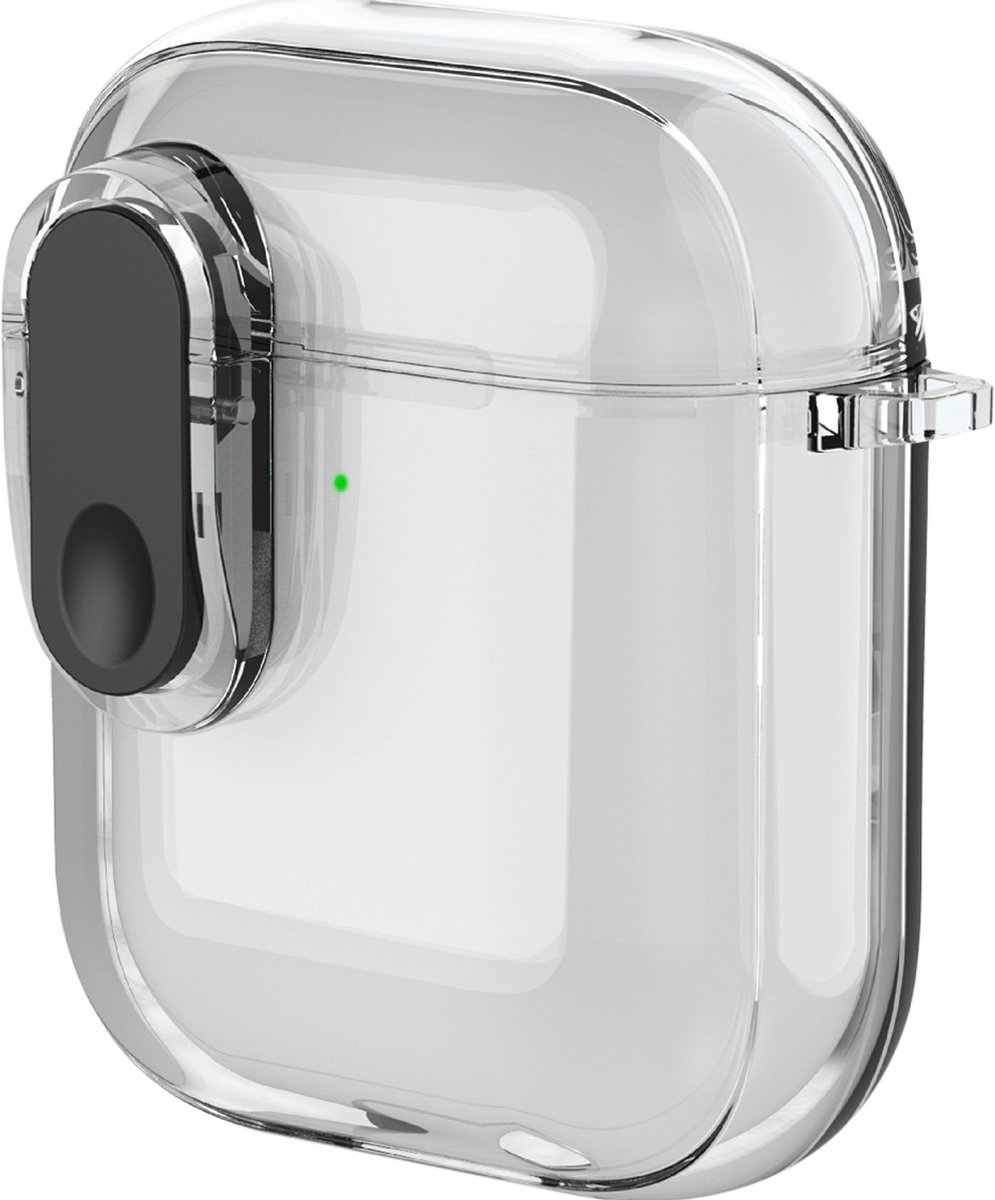 Mobigear Hoesje geschikt voor Apple AirPods 2 Hardcase Hoesje | Mobigear Crystal Clip - Transparant / Zwart