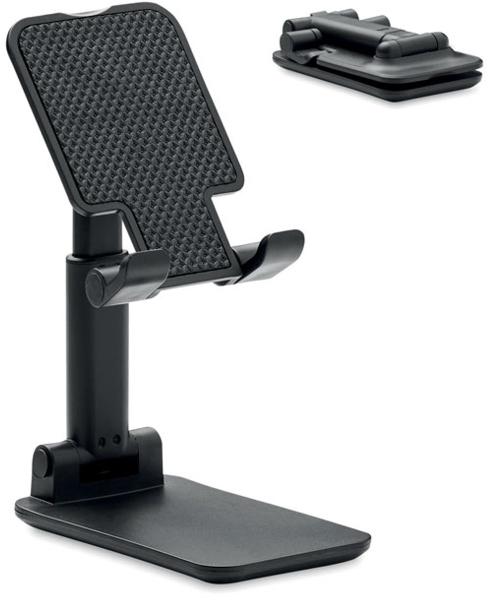 Telefoonstandaard - Inklapbaar - Telefoonhouder - Compact - Smartphone standaard - Bureau standaard - Opvouwbaar - Handsfree - Phone stand - Foldable phone holder - Universeel - Zwart - Jonyx