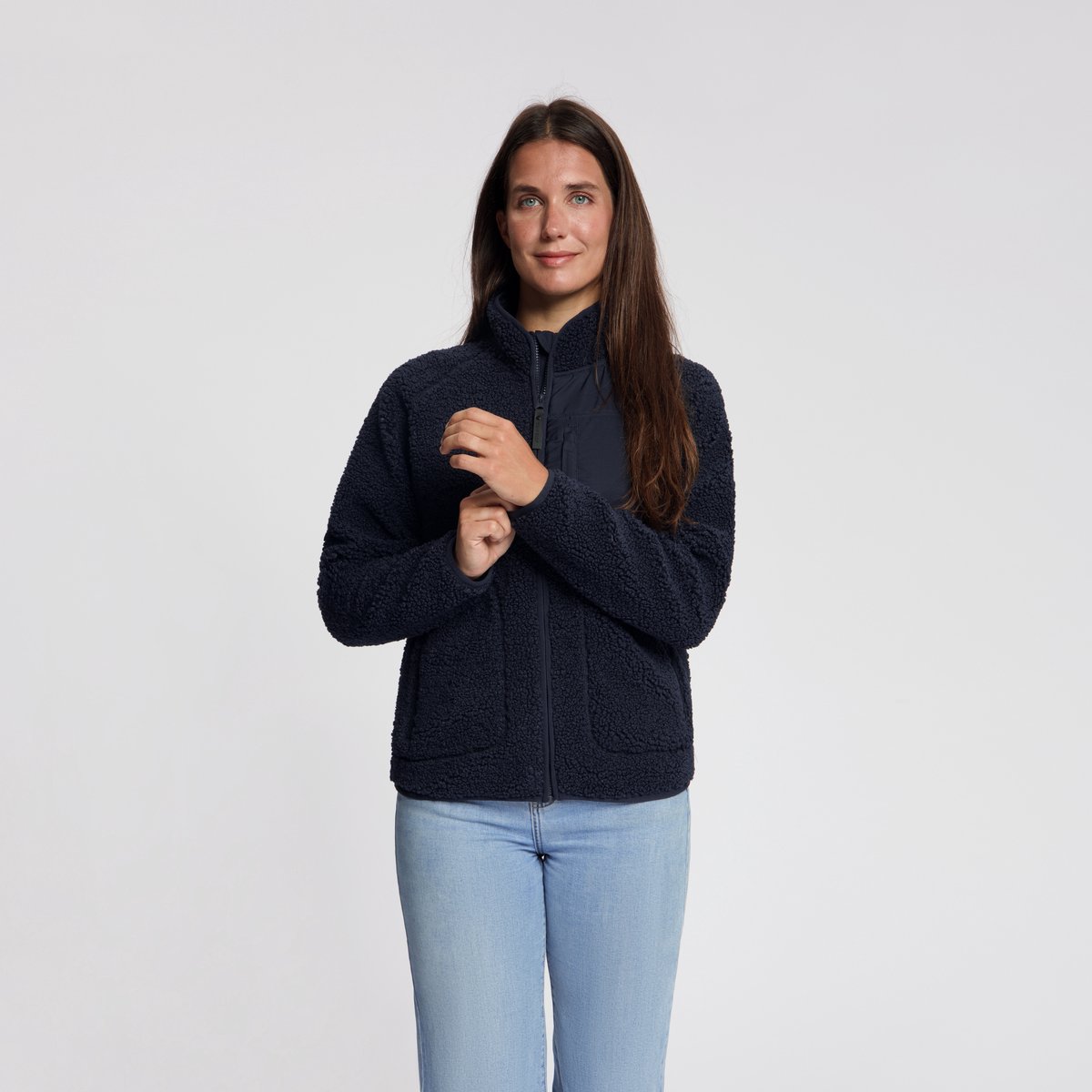 Travelin' Odile Dames - Outdoorvest - Teddy - Navy