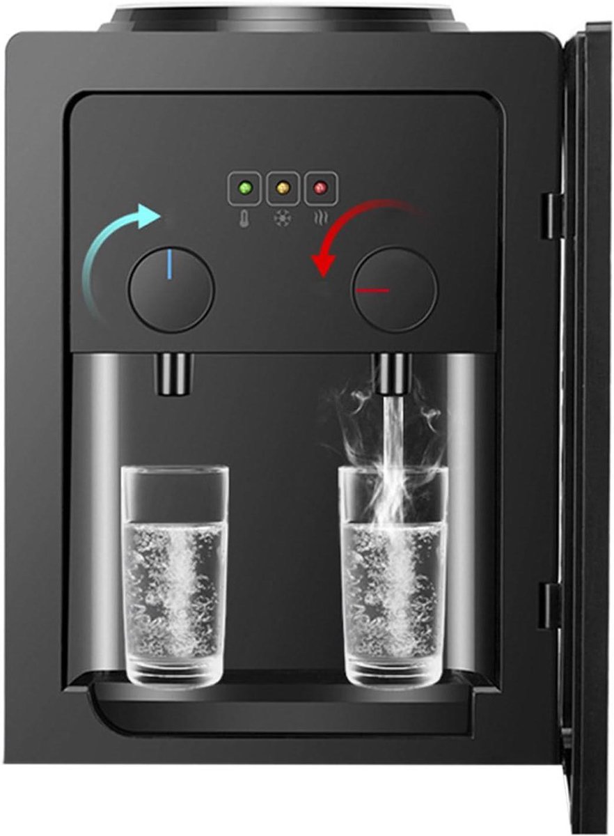 Elektrische Waterdispenser - Waterkoeler Koud Warm - Direct Drinkwater - Snel Opwarmen - 37x23.5x27 cm - Zwart