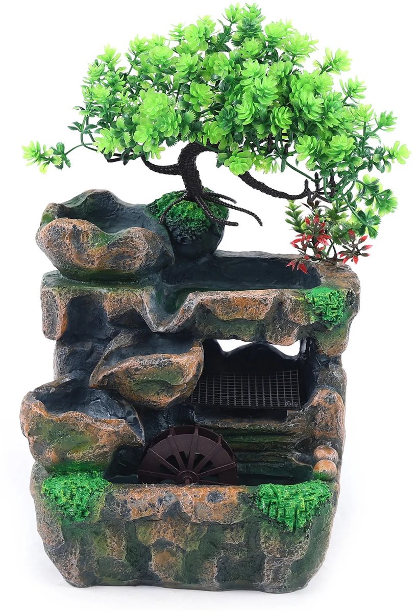 NordHaus Tafelfontein - Indoor Fontein - Zen Waterornament - Kleurveranderende LED-Verlichting - 18 x 15 x 30 cm
