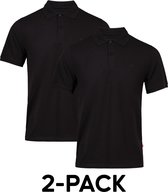 DANISH ENDURANCE Classic Fit Poloshirt Heren - biologisch katoen - 2-pack - Korte mouw - Zwart - Maat L