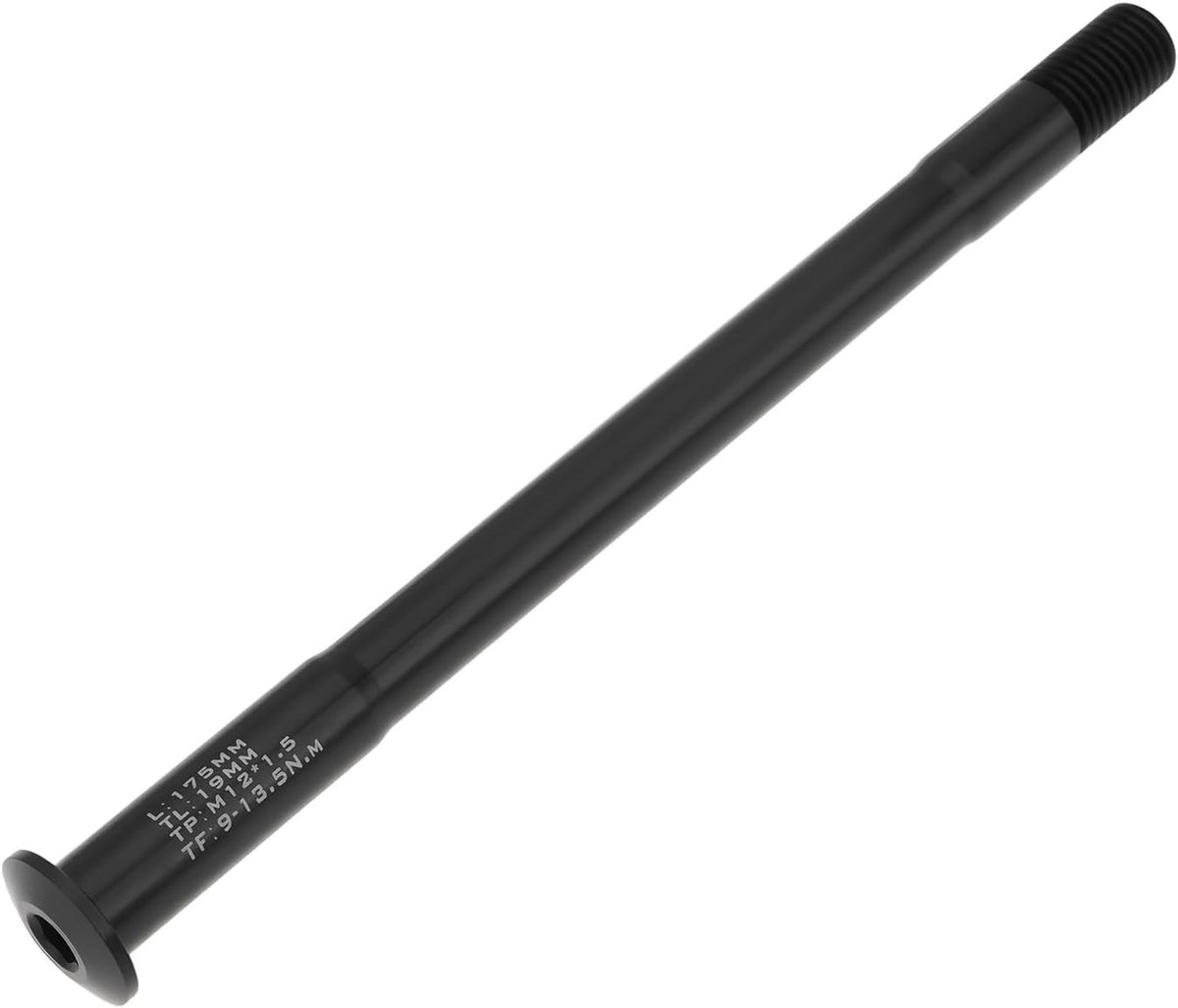 Achteras M12x1.5 Lengte 175mm Aluminium Hub Adapter As voor Mountainbike en Racefietsen, Zwart