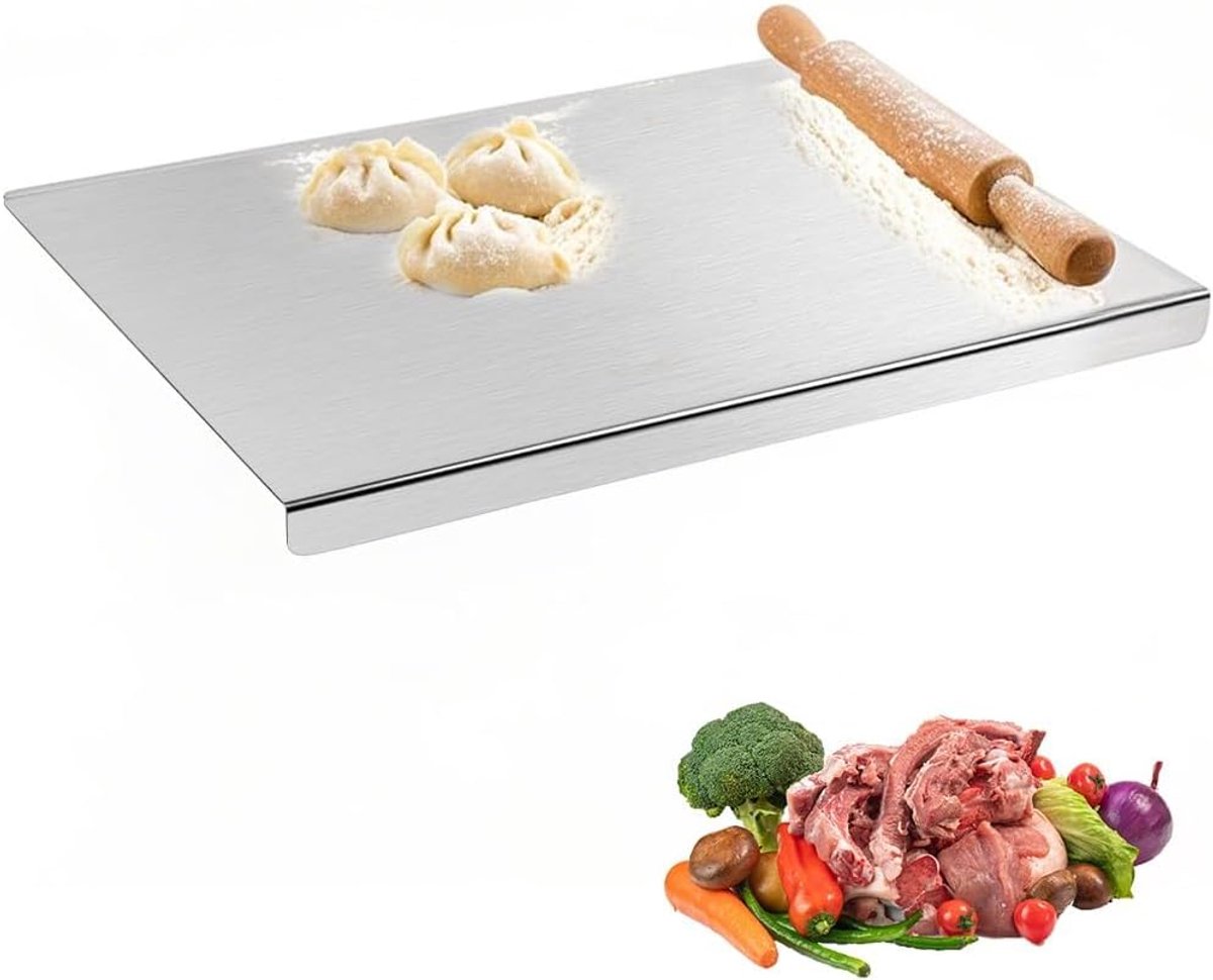 snijplank 30 x 40 cm, zware snijplank roestvrij staal keuken snijplank voor koken, bakken brood, kneden, voor vlees, groenten voor keuken bar
