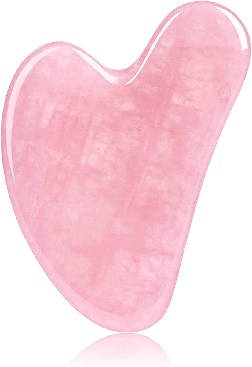 Sha-massage-gereedschap, Gua Sha-krabgereedschapsset van natuurlijke jade, Gua Sha-gezichtsgereedschap, Gua Sha-krabmassagegereedschap, huidverzorgingsoplossing voor SPA-huidverzorging (wit) rozenkwarts