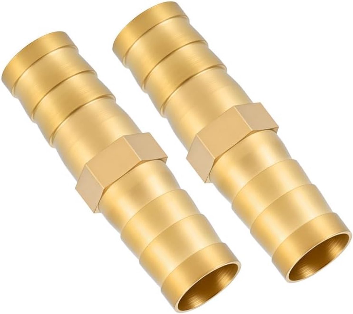 2 stuks rechte baardverbinding van messing voor slang, koppelstuk voor slang voor lucht, gas, water, brandstof, 6 mm, 8 mm, 10 mm, 12 mm, 14 mm, 16 mm