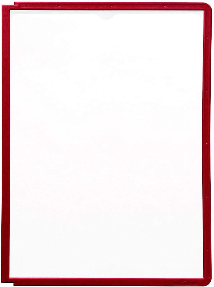 Sherpa zichtbord transparant met gekleurd flexibel frame, rood, 03 06/56/(DE), A4, 10 stuks
