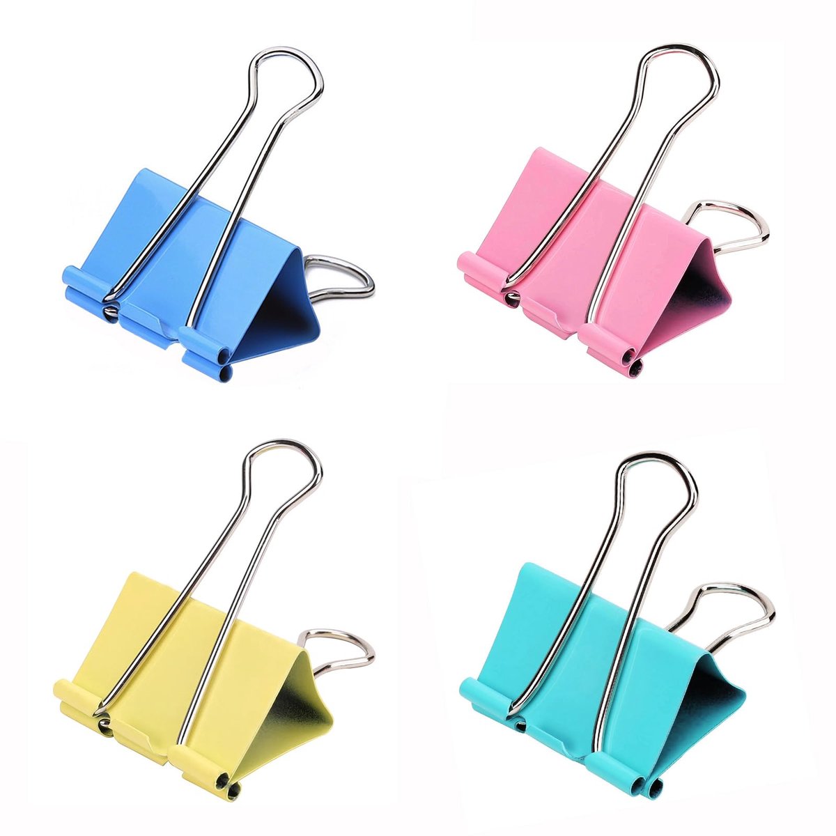 Clips, metalen bindclips, metalen paperclips, multifunctionele klemmen, documentenclips voor school, kantoor, huishouden, briefpapier, notities