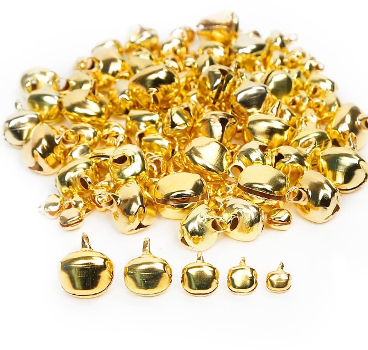 Mini-belletjes, klokken om te knutselen, metalen belletjes van koper, roestbescherming, klankvolle belletjes voor doe-het-zelf knutselen, Kerstmis, klokstaafjes